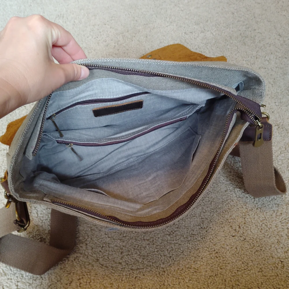 NEW Italian Brown and Tan Men's Messenger Bag